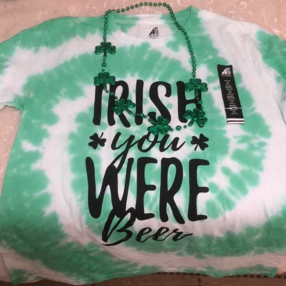 NWT- ST.PADDY’S DAY T-shirt “Irish You Were Beer” Size: Large